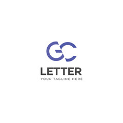 GC, CG letter logo design template elements. Modern abstract digital alphabet letter logo.