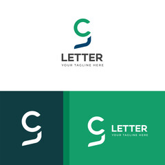 GC, CG letter logo design template elements. Modern abstract digital alphabet letter logo.