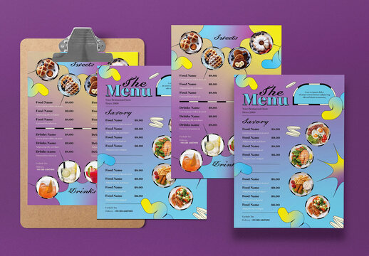 Purple Maximalism Food Menu