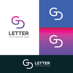 GD, DG letter logo design template elements. Modern abstract digital alphabet letter logo.