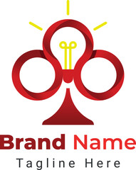 Smart Casino Logo, combination of clover logo and Lightbulb