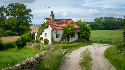 Obraz premium a tranquil countryside cottage