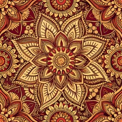  Seamless pattern of intricate henna-inspired designs, adding a touch of bohemian flair to your gift wrap, Generative AI