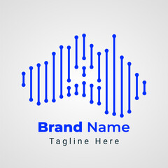 Australia line technology logo, combination of technology lines arranged to form a map of Australia