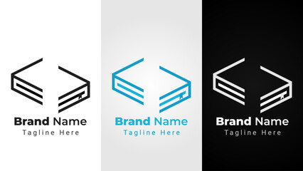 Code Book Logo, combination of code symbol forms the book logo