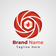 Eye Camera Logo, combination of the eye in the center of camera lens