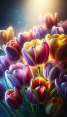 Glistening Blooms: A Symphony of Color and Light
