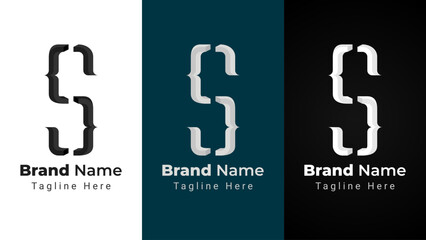 Letter S Code Semicolon Logo, combination symbol of code arranged that form letter S