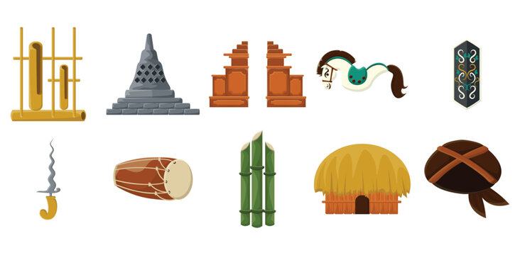 Indonesia Culture Vector Set