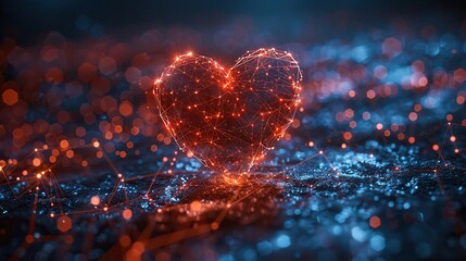 A conceptual image of a heart with interconnected lines and people, symbolizing the interdependence of society in a democracy.