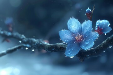 Abstract Cyber Silverpoint Impressionism Illuminated Flowers