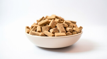 dry pet food on isolated background