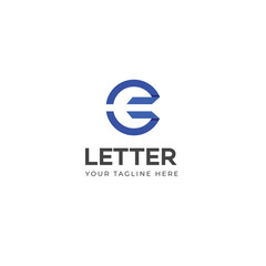 GE, EG letter logo design template elements. Modern abstract digital alphabet letter logo.