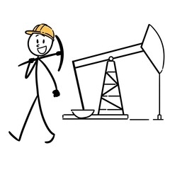 oil mine workers walking home