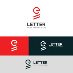 GE, EG letter logo design template elements. Modern abstract digital alphabet letter logo.