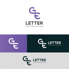 GE, EG letter logo design template elements. Modern abstract digital alphabet letter logo.