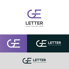 GE, EG letter logo design template elements. Modern abstract digital alphabet letter logo.