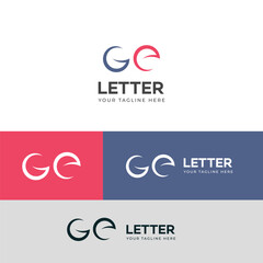 GE, EG letter logo design template elements. Modern abstract digital alphabet letter logo.