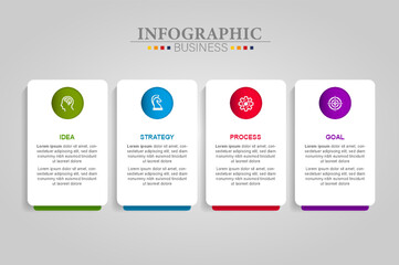 Infographic Design template vector element with 4 step process