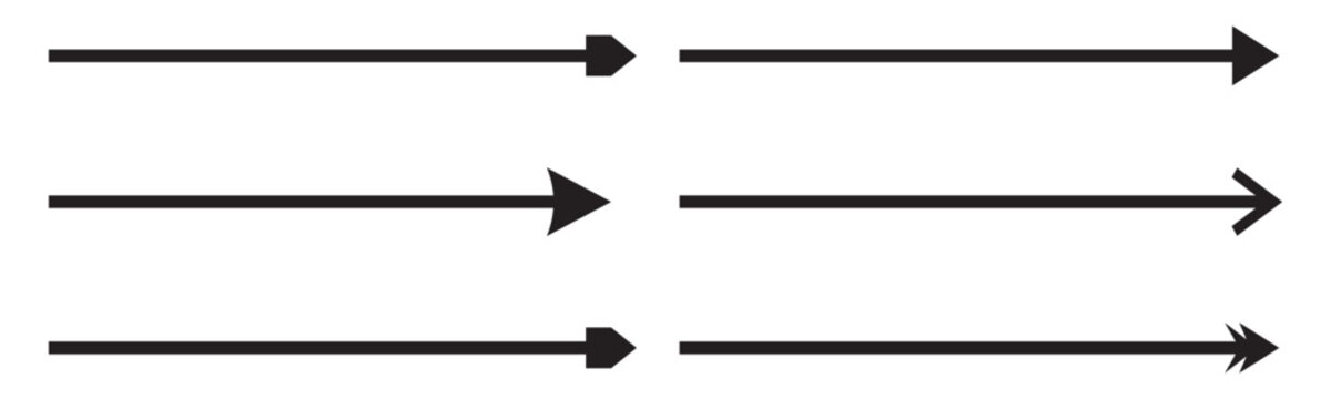 recommend clip art: Long straight black arrows. A set of direction indicators up, down or right, left. Isolated vector illustration on white background.