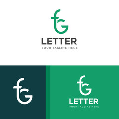 GF, FG letter logo design template elements. Modern abstract digital alphabet letter logo.