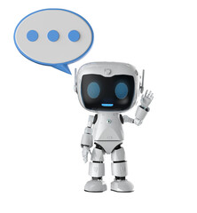 Personal assistant robot chat with speech bubble