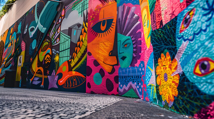 a vibrant street art mural