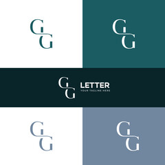 Fototapeta premium GG letter logo design template elements. Modern abstract digital alphabet letter logo.