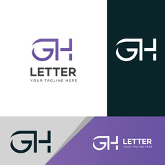 GH, HG letter logo design template elements. Modern abstract digital alphabet letter logo.