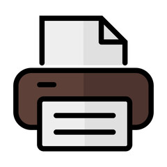 Printer Outline icon.  Vector illustration. For sign, symbol, web graphics, infographics. 