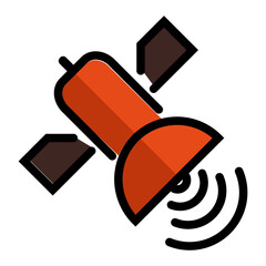 Obraz premium Satellite Outline icon. Vector illustration. For sign, symbol, web graphics, infographics. 