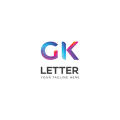 3D GK, KG letter logo design template elements. Modern abstract digital alphabet letter logo.
