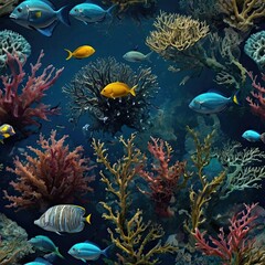 An image of the underwater world. Creatures live in the oceans