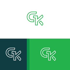 GK, KG letter logo design template elements. Modern abstract digital alphabet letter logo.