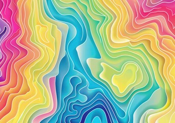 Colorful abstract background with geometric shapes, lines, stripes and stains, geo map stylized texture, AI generated image