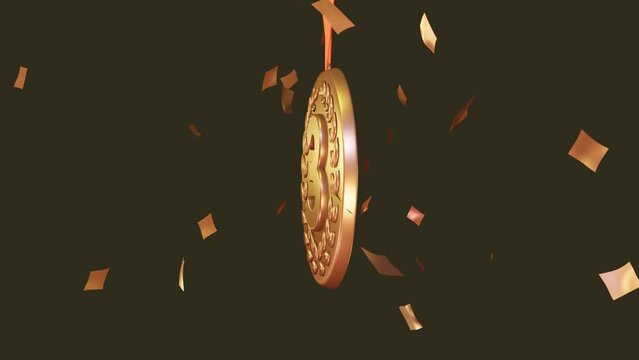 回転する3Dの3位の銅メダル