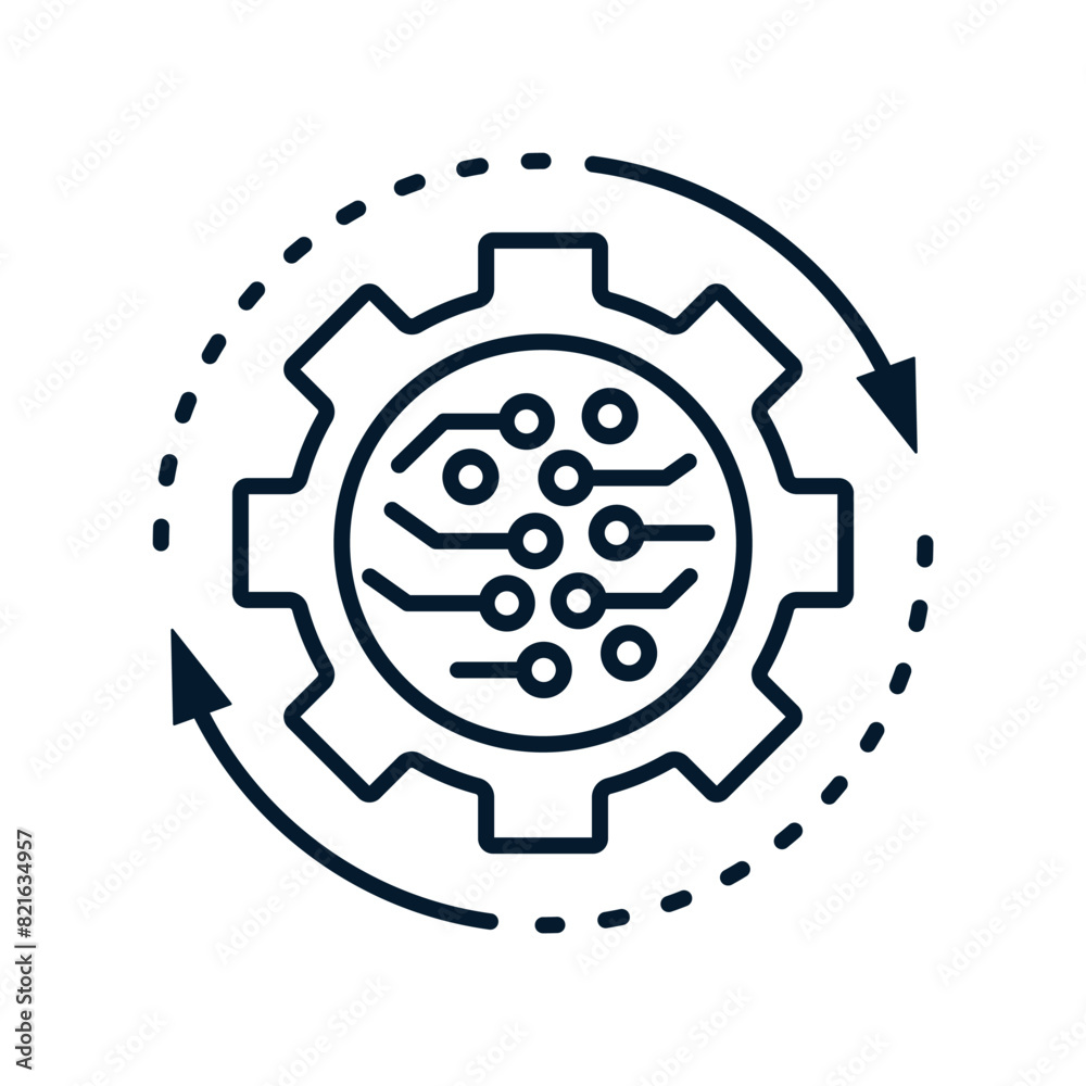 Fototapete replacing software provision. new version of an electronic product. vector linear icon isolated on w