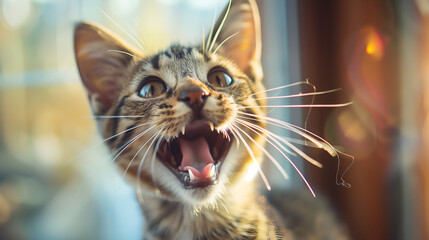 A portrait of happy cat