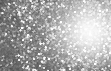 Bokeh Background Grey Glitter Light White Effect Sparkle Glow Blurry Black Backdrop Abstract Circle Bubble Pattern Texture Design Card Christmas Holiday Celebration Decoration Spark Bright Glowing.