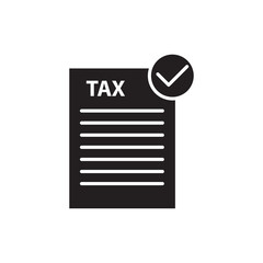 Tax payment vector flat black simple illustration for web and app on white background..eps