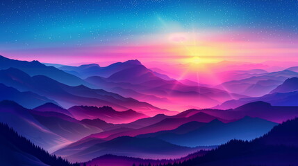 sunrise over mountains