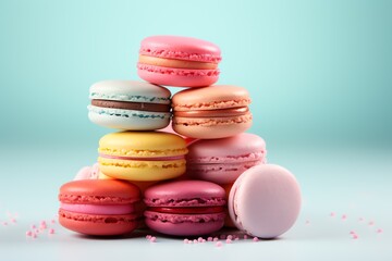 a stack of colorful macaroons - Powered by Adobe