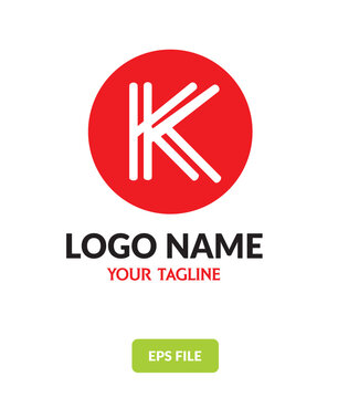 K logo with red moeren design company and business loho