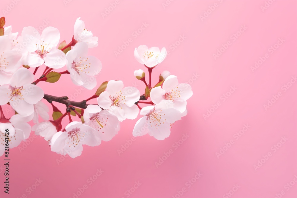 Wall mural a close up of a branch with white flowers