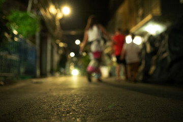 night city street closeup