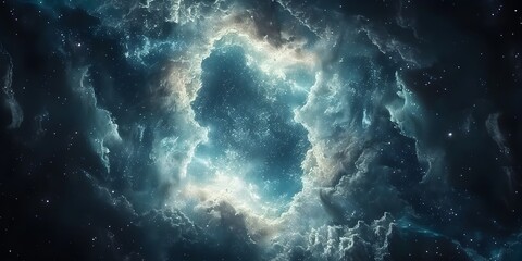 Fototapeta premium Dreamy Celestial Nebula Framed in a Cosmic Night Sky Digital