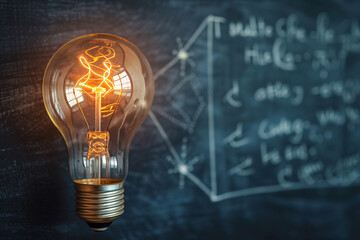 a light bulb with a glowing filament