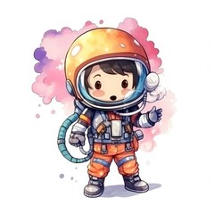 Art illustration Character astronaut isolated background