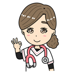 オッケーサインをする看護師