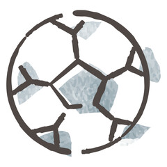 シンプルなサッカーボールのアイコン（水彩画） © Daphnia